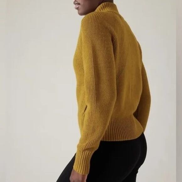 Athleta En Route Full Zip Sweater Thermolite Cardigan Jacket Palo Verde Wool - Picture 7 of 11